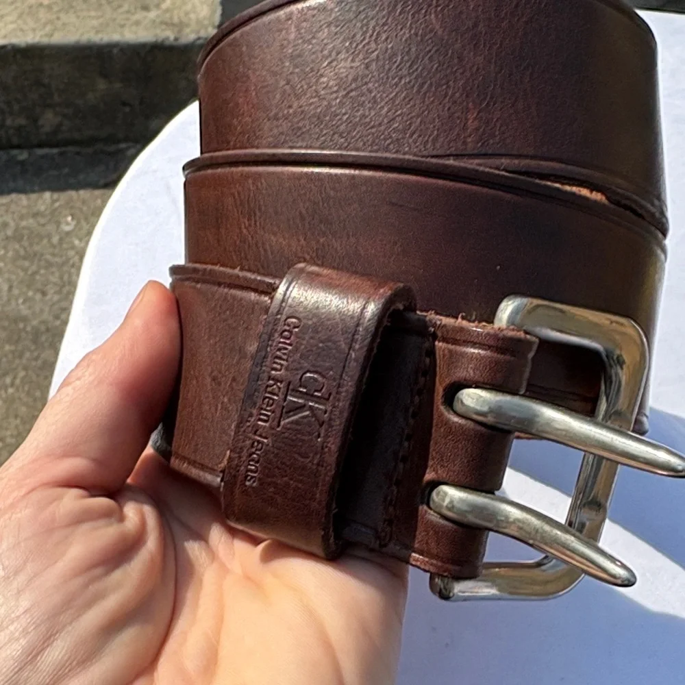 Calvin Klein Brown Leather Belt Size L